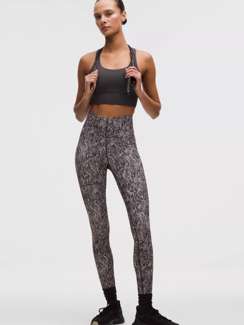 NWT Lululemom Glow Up Super High Rise Tight Snake Structure Grey Sz 6